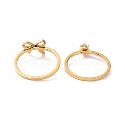 2 Uds. Juego de anillos de pareja de circonita cúbica transparente de 2 estilos&nbsp;RJEW-D120-23B-G