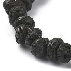 Bracciali elasticizzati con perline di pietra lavica naturale&nbsp;BJEW-JB09493-01