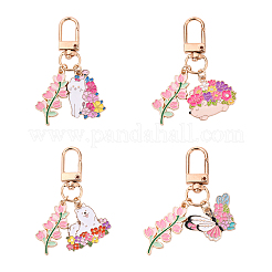 Décoration de pendentif en émail d'alliage de fleurs&nbsp;HJEW-YW00050-01