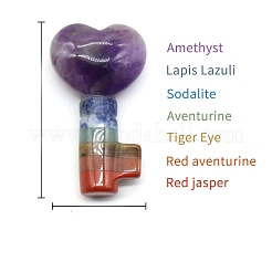 Estilo chakra montado amatista natural y lapislázuli y sodalita y aventurina verde y ojo de tigre y jade topacio y decoraciones de piedras preciosas de jaspe rojo&nbsp;MATO-PW0001-013