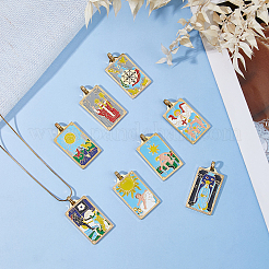 8 stücke 8 arten tarot 304 edelstahl emaille anhänger&nbsp;STAS-DC0017-30