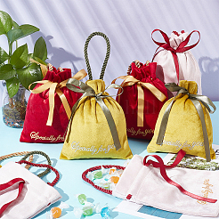 12 Stück 3 Farben Samt-Geschenkbeutel mit Kordelzug und Seilgriff&nbsp;ABAG-NB0001-97