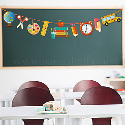 2 Sätze 2 Stile Willkommen zurück & Schulbedarf Papierbanner&nbsp;DIY-CP0009-68