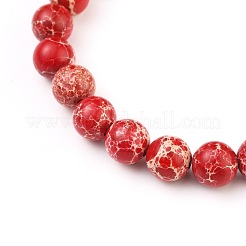 Braccialetti elasticizzati con perle di diaspro imperiale tinto naturale&nbsp;BJEW-JB05568