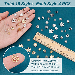 64 pièces 16 chapeaux de perles en laiton de style&nbsp;KK-PH0005-38