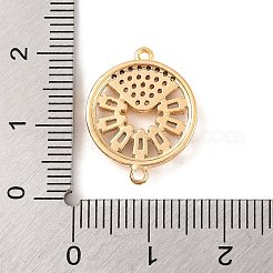 Ciondoli connettore in ottone con pavé di zirconi cubici trasparenti&nbsp;KK-S389-37G
