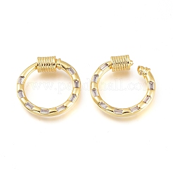 Messing Micro Pave Zirkonia Schraube Karabiner Schloss Charms&nbsp;KK-M206-18G-01