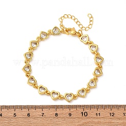 Messing-Gliederarmbänder mit Mikropflaster und klaren Zirkonia für Damen&nbsp;BJEW-D342-02G