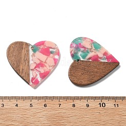Pendentifs en résine et noyer&nbsp;LS-FIND-R051-09B