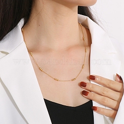 Collane a catena con maglie rotonde in acciaio inossidabile 304 per donna&nbsp;LS-NJEW-D058-02G