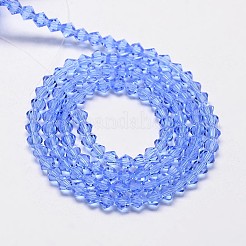 Nachzuahmen österreichischen Kristall Doppelkegel Glasperlen Stränge&nbsp;GLAA-F029-4x4mm-09