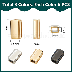 6 Stück 3 Farben 304 Edelstahlperlen&nbsp;STAS-UN0021-03