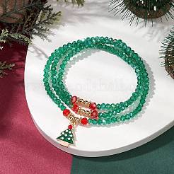 Stretch-Wickelarmbänder mit facettierten Glasperlen&nbsp;BJEW-TA00515