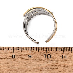 Anillos de puño de acero inoxidable 304 de dos colores&nbsp;RJEW-S635-01GP-I