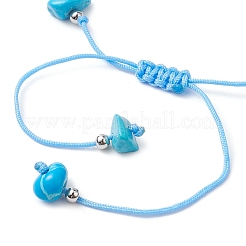 2 braccialetti da donna con perline intrecciate in turchese sintetico e magnesite naturale in 2 stili&nbsp;BJEW-JB10202