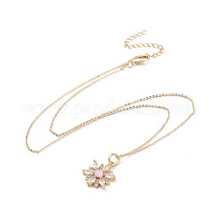 Colliers en laiton avec pendentif avec zircone cubique de micro pave&nbsp;NJEW-JN02523-M