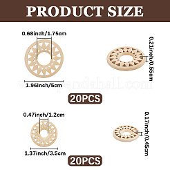 40 Stück 2 Stile Sonnenblumenholz Kristallkugelhalter&nbsp;WOOD-CP0001-17