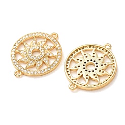 Ciondoli connettore in ottone con micro pavé di zirconi chiari&nbsp;CU-CBA4579-04G-B