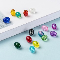 15 Farben transparente Knistern Glasperlen&nbsp;CCG-X0011-01-6x8mm