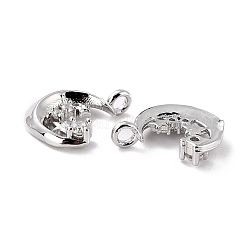 Breloques en zircone cubique transparentes en laiton micro-pavé écologiques&nbsp;ZIRC-C027-08P-RS