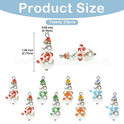 20 Stück 4 Stile Glassamen- und Muschelperlenanhänger&nbsp;PALLOY-YW00140