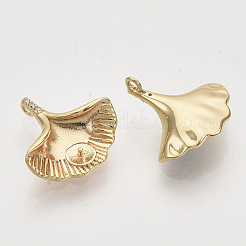 Charms in ottone con zirconi cubici trasparenti&nbsp;LS-KK-T054-21G-NF