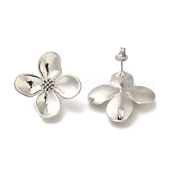 Ohrstecker aus Messing mit Blumenmuster&nbsp;EJEW-H016-26P