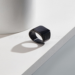 1 anillo de dedo cuadrado de acero inoxidable para hombres&nbsp;RJEW-LP0001-43