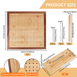 Planche de blocage carrée en bois au crochet&nbsp;DIY-BC0013-59B
