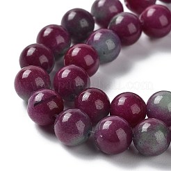 Billes de jade naturelles de teint en malaisades teintes&nbsp;G-G021-01B-05