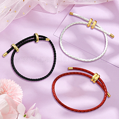3 Stück 3 Farben Lederarmbänder aus geflochtener Kordel&nbsp;BJEW-GO0001-19