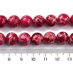 Fili di perle di regalite naturale tinta/diaspro imperiale/diaspro sedimentario marino&nbsp;G-B124-C03-03