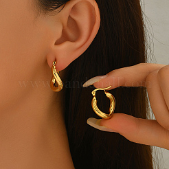 Boucles d'oreilles créoles torsadées en acier inoxydable&nbsp;UC2770
