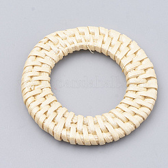 Anelli di collegamento intrecciati a mano verniciati a bastoncino / rattan&nbsp;WOVE-N007-01E