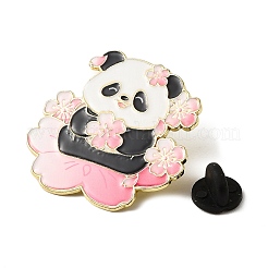 Épingles en émail panda et fleurs de cerisier&nbsp;FIND-E050-01A-G