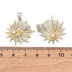 Pendentifs en laiton zircon cubique transparent&nbsp;KK-G543-10GP-04