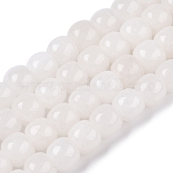 Gefärbt natürlichen weißen Jade Perlen Stränge&nbsp;G-T138-S01