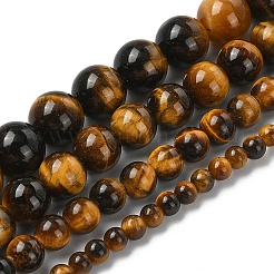 1 Strang natürliche Tigerauge Perlenstränge&nbsp;G-YW0002-42A