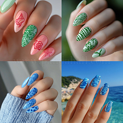 Plantillas de arte de uñas diy de acero inoxidable&nbsp;MRMJ-WH0092-054