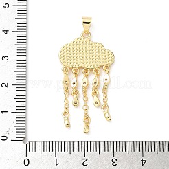 Colgantes de latón con micropavé de circonitas cúbicas transparentes y concha natural&nbsp;KK-L239-051G-01
