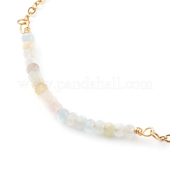Bracelets en perles de morganite naturelle avec pierre de naissance de mars&nbsp;BJEW-JB06092-03