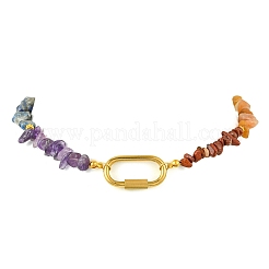 Colliers naturels avec pierres synthétiques pour 7 chakra&nbsp;NJEW-JN06640