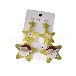 Stern mit Weihnachtsmann Eisen Acryl Ohrstecker&nbsp;FS-WGF30DA-05