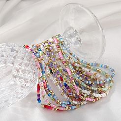 2 pièces 2 styles de perles de rocaille en verre ensembles de bracelets extensibles&nbsp;BJEW-SW001591