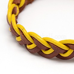 Trendy unisex lässig geflochtene gewachste schnur und lederarmbänder&nbsp;BJEW-L297-M