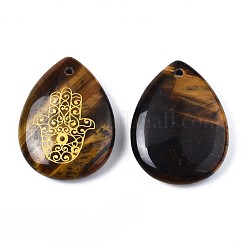 Colgantes de ojo de tigre naturales&nbsp;G-T122-73C