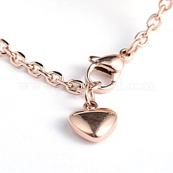 Braccialetti in acciaio inossidabile placcato ionico (ip) 304&nbsp;BJEW-H0003-10RG