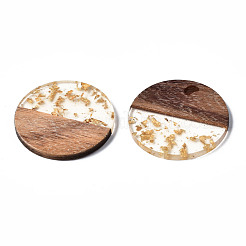 Colgantes de resina transparente y madera de nogal&nbsp;X-RESI-T023-10-A01