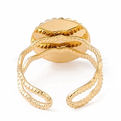 Anillo de puño abierto sol de piedras preciosas naturales&nbsp;RJEW-B039-03G