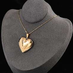 Colliers à chaîne en acier inoxydable 304 avec pendentif en forme de cœur pour femmes&nbsp;NJEW-M050-04E-G
